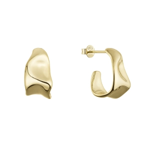 Pozlátené strieborné náušnice s elegantnými líniami 61111