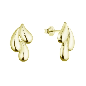 Pozlátené strieborné náušnice stekajúce kvapky 61083