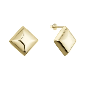 Pozlátené strieborné náušnice veľké kosoštvorce 61128