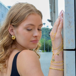 Pozlátené strieborné náušnice veľké okrúhle 61126