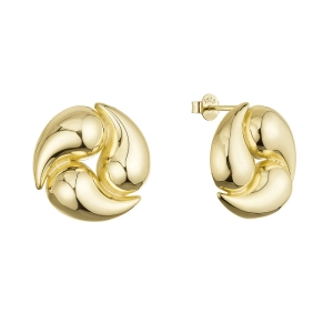 Pozlátené strieborné náušnice veľké okrúhle 61126