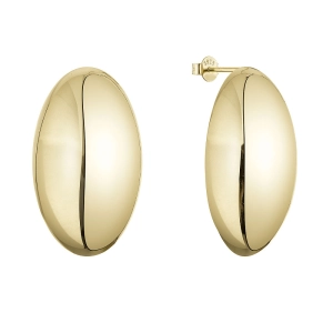 Pozlátené strieborné náušnice veľké oválne 61119