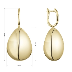 Pozlátené strieborné náušnice veľké slzy 61108