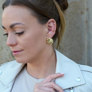 Pozlátené strieborné náušnice veľký kvet 61127