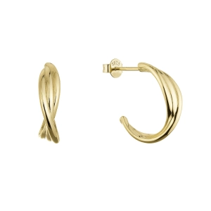 Pozlátené strieborné náušnice zapletené krúžky 61114