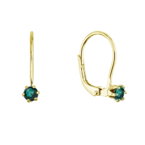 Pozlátené visiace náušnice s Preciosa kryštálom 31322.3 emerald