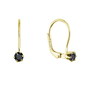 Pozlátené visiace náušnice s Preciosa kryštálom 31322.3 jet