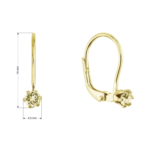 Pozlátené visiace náušnice s Preciosa kryštálom 31322.3 jonquil