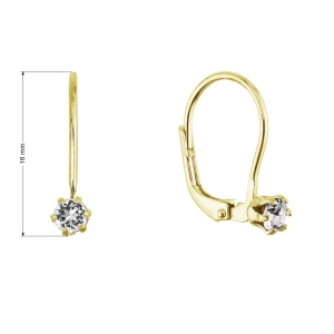 Pozlátené visiace náušnice so Swarovski kryštálom 31322.1