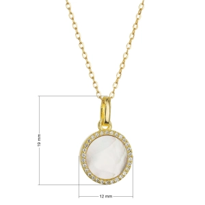 Pozlátený náhrdelník s bielou perleťou 12157.1