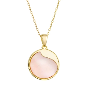 Pozlátený náhrdelník s ružovou perleťou 12167.3