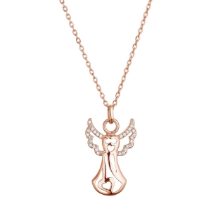 Pozlátený strieborný náhrdelník anjel 12122.1 rose gold