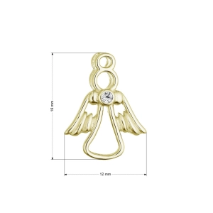 Pozlátený strieborný prívesok anjel so zirkónom 14047.1