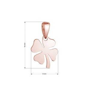 Pozlátený strieborný prívesok štvorlístok lesklý 64094 rose gold