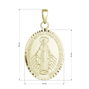 Pozlátený strieborný prívesok madailón Madonka 64089