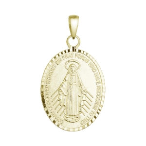 Pozlátený strieborný prívesok madailón Madonka 64089