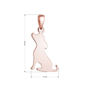 Pozlátený strieborný prívesok pes 64097 rose gold