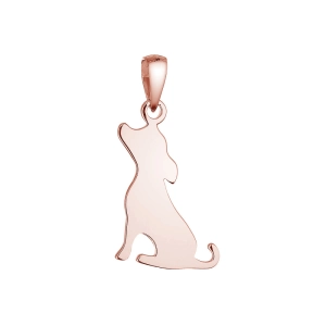 Pozlátený strieborný prívesok pes 64097 rose gold