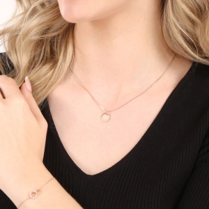 Pozlátený strieborný prívesok placička 64092 rose gold