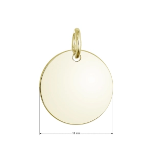 Pozlátený strieborný prívesok placička väčší 64093