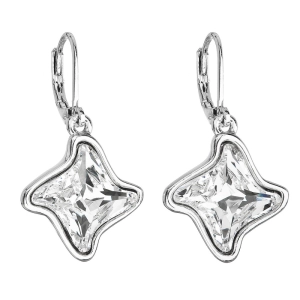 Náušnice bižutérie so Swarovski kryštálmi biela hviezdička 51055.1