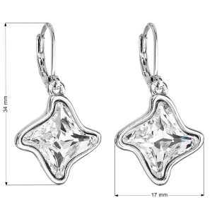 Náušnice bižutérie so Swarovski kryštálmi biela hviezdička 51055.1