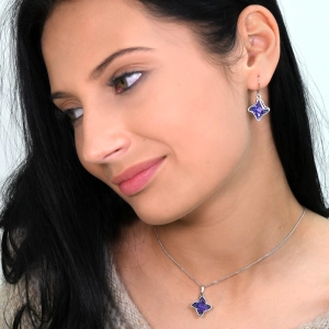 Náušnice bižutérie so Swarovski kryštálmi modrá hviezdička 51055.3 tanzanite