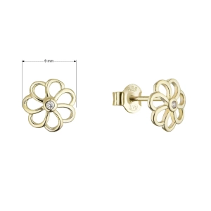 Pozlátené náušnice kvietky 11755.1