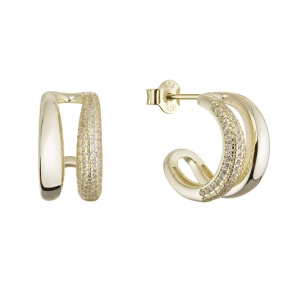 Pozlátené dvojité kruhy so zirkónmi 11770.1