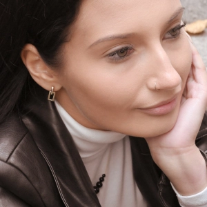 Pozlátené náušnice dvojitej ovály 11783.1