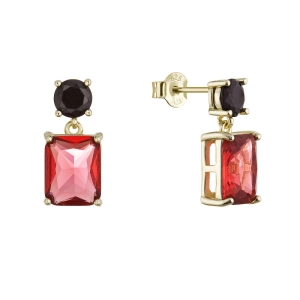 Pozlátené náušnice s farebnými zirkónmi 11792.3