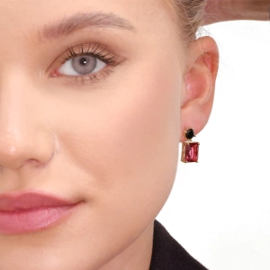 Pozlátené náušnice s farebnými zirkónmi 11792.3