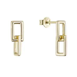Pozlátené náušnice dvojité obdĺžniky 61150