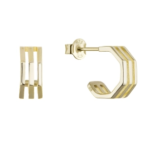 Pozlátené náušnice hranaté polkruhy 61152