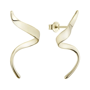 Pozlátené náušnice vlnky 61149