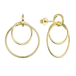 Pozlátené náušnice dvojitý kruh 61168