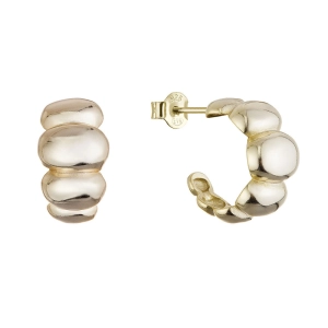 Pozlátené náušnice elegantné polkruhy 61163