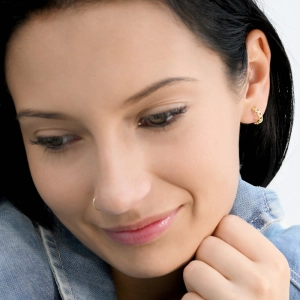 Pozlátené náušnice elegantné polkruhy 61165