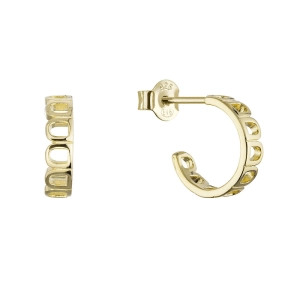 Pozlátené náušnice elegantné polkruhy 61165