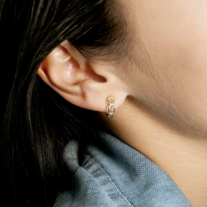 Pozlátené náušnice elegantné polkruhy 61166