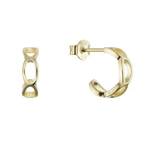 Pozlátené náušnice elegantné polkruhy 61166