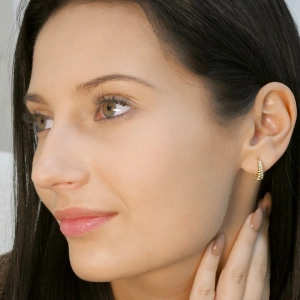 Pozlátené náušnice kruhy 61160