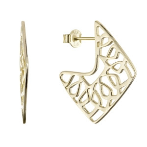 Pozlátené náušnice moderne vzorované 61172