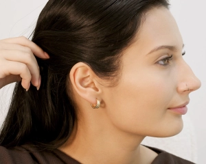 Pozlátené náušnice polkruhy 61154