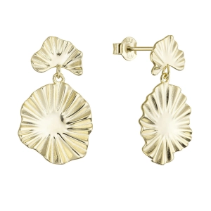 Pozlátené náušnice s vlnitým dizajnom 61170