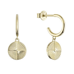 Pozlátené náušnice s visiacou placičkou 61169