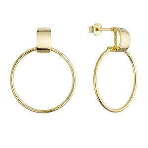 Pozlátené náušnice visiace kruhy 61167