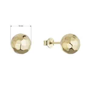 Pozlátené strieborné náušnice kôstky tvarovaná gulička 61144
