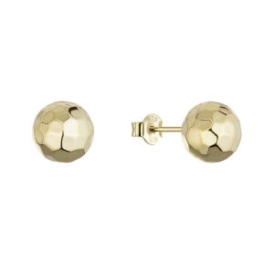 Pozlátené strieborné náušnice kôstky tvarovaná gulička 61144