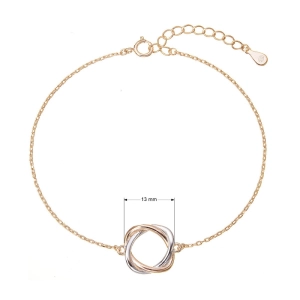 Pozlátený náramok dvojfarebný krúžok 63023